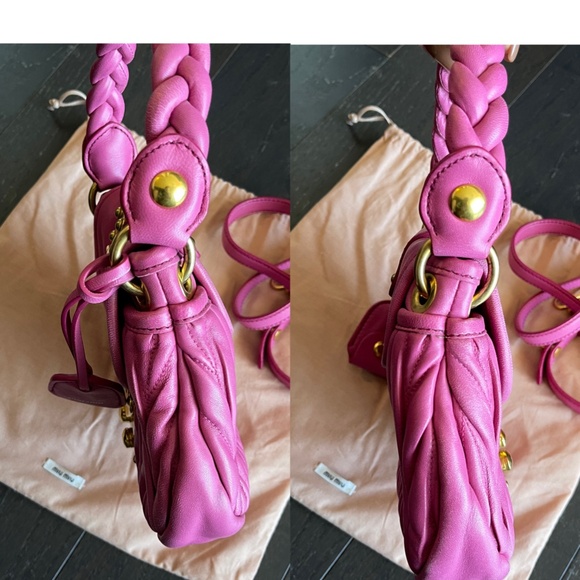 MIU MIU Miu Coffer pink matelasse nappa leather handbag crossbody bag w/dust bag - Picture 14 of 16